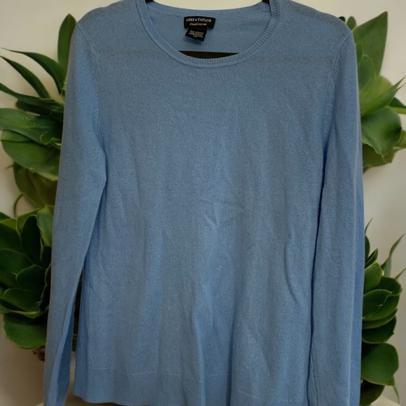 Lord & Taylor Sweaters - Lord & Taylor Cashmere Sweater Soft Knit Pullover Top Blue Large
